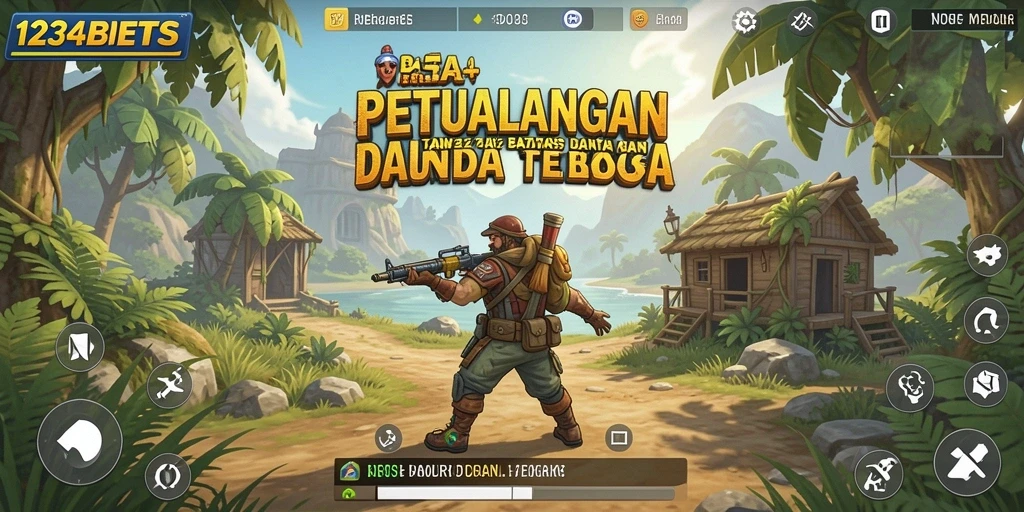 Tampilan gameplay epik dari 1234BETS dalam dunia terbuka.
