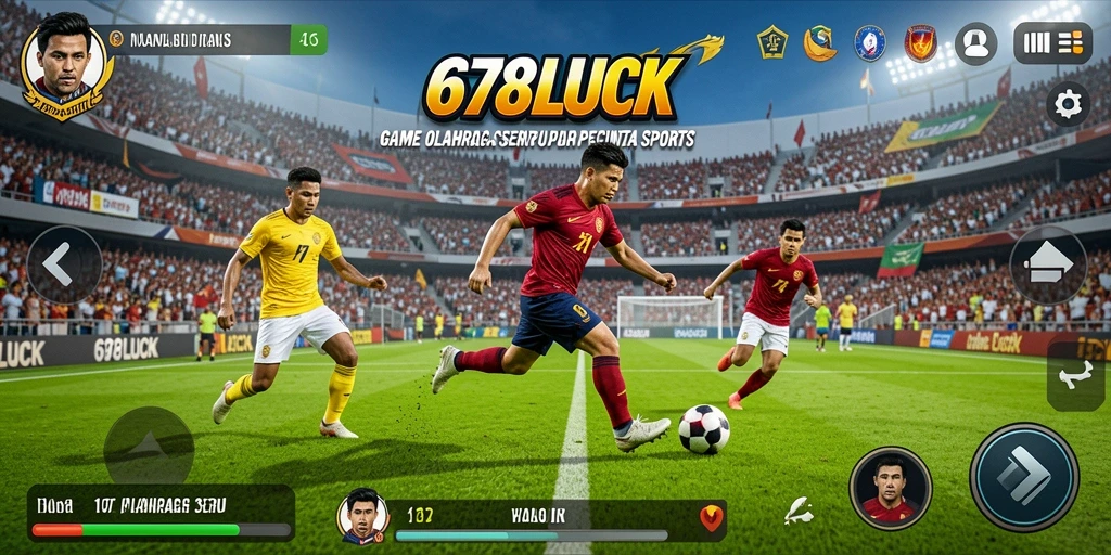 Screenshot gameplay menunjukkan aksi seru dalam pertandingan olahraga.