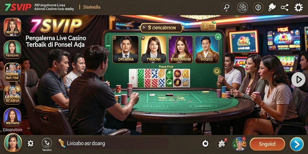 Tampilan gameplay Live Casino yang mendebarkan di 7SVIP.