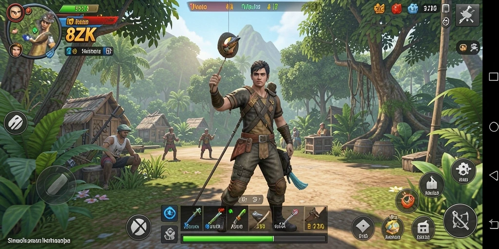 Tangkapan layar gameplay 8ZK menampilkan simulasi kehidupan yang realistis.