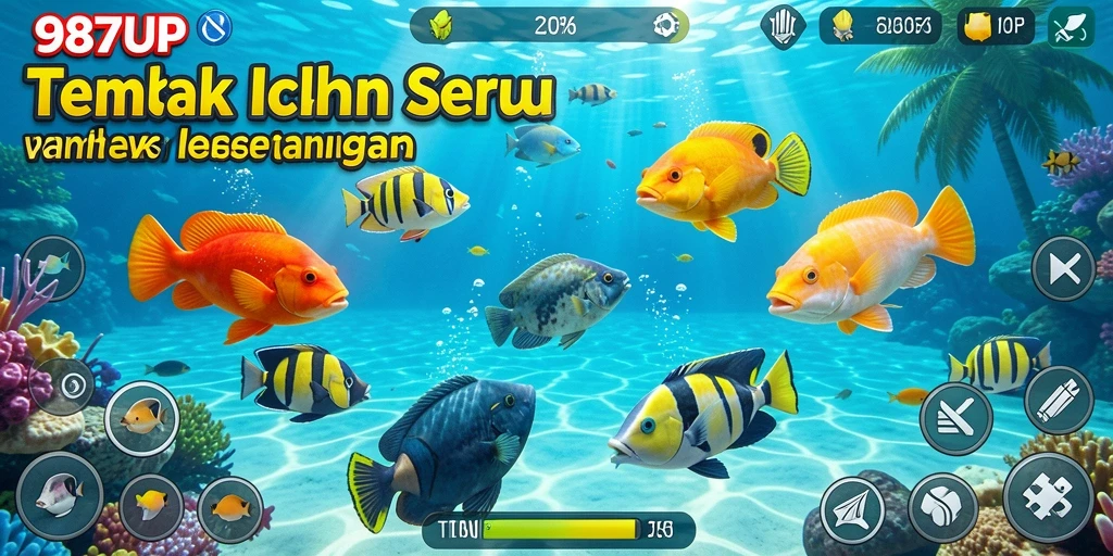 Tangkapan layar menunjukkan aksi seru gameplay Tembak Ikan di 987UP.