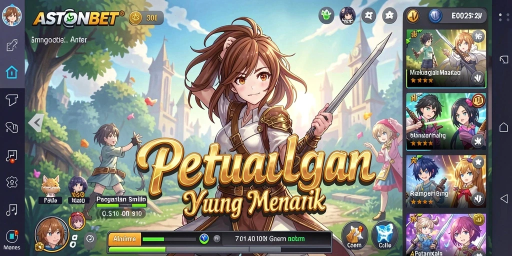 Screenshot dari gameplay menarik ASTONBET dengan karakter Anime.