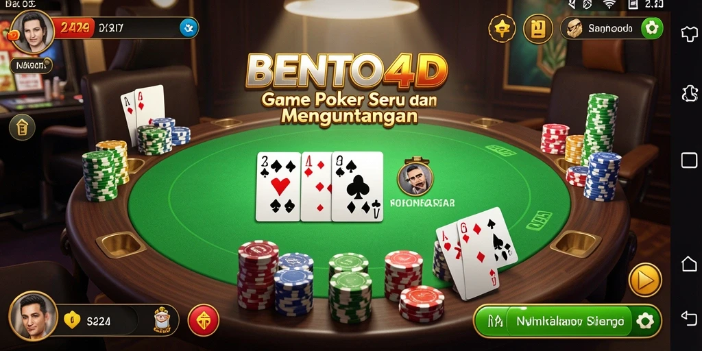 Tampilan gameplay poker yang seru di BENTO4D.