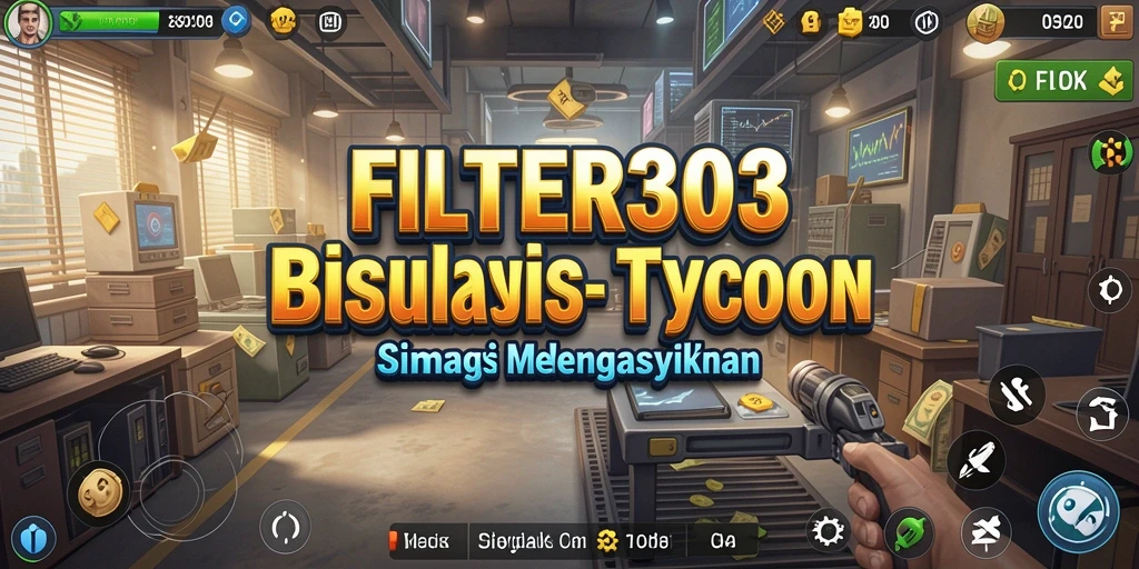 Tampilan gameplay menarik dari FILTER303 dengan berbagai pilihan bisnis.