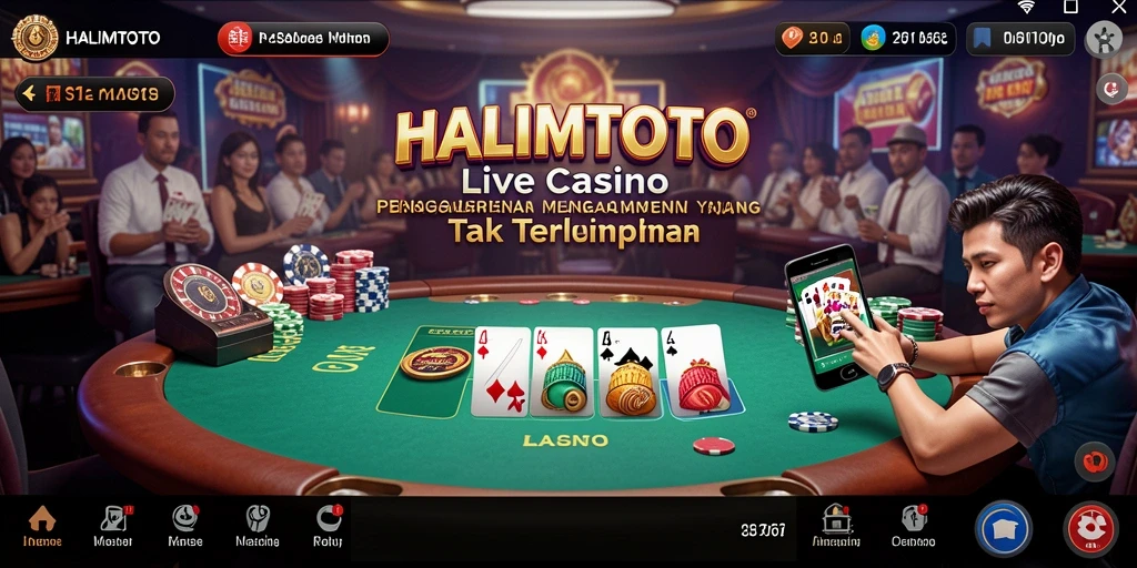 Tampilan gameplay live casino yang mendebarkan di HALIMTOTO.