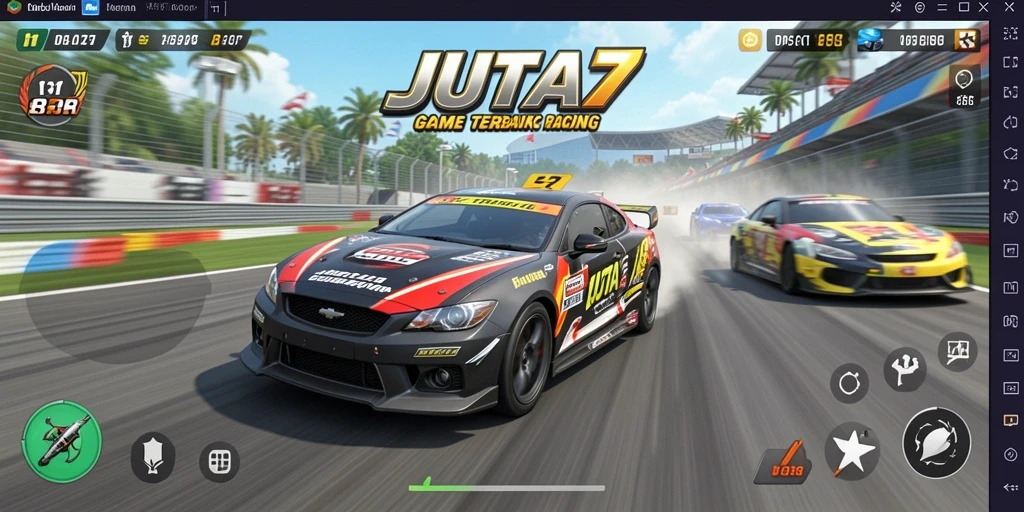 Gameplay balap seru dengan mobil dan trek menakjubkan.