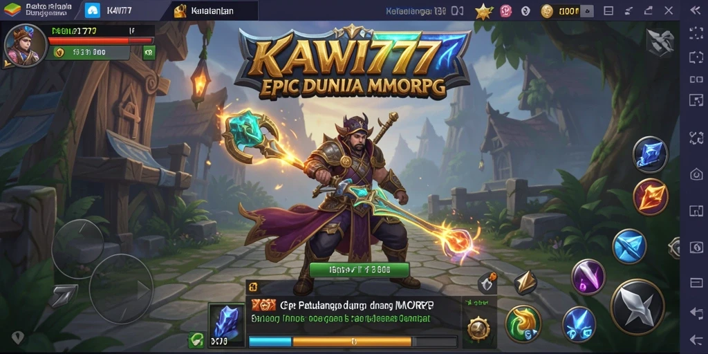 Tangkapan layar dari KAWI777 menunjukkan aksi seru dalam petualangan MMORPG.