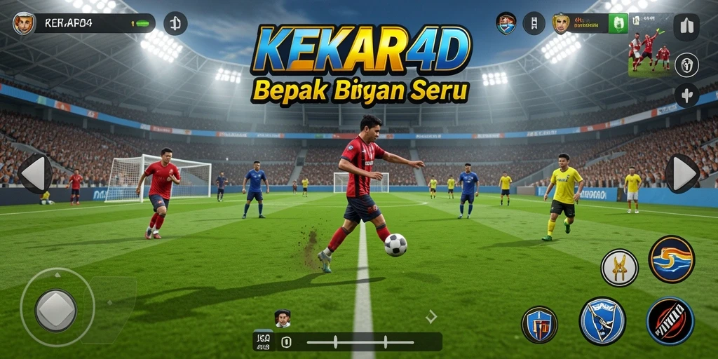 Screenshot gameplay KEKAR4D dengan aksi sepak bola seru.