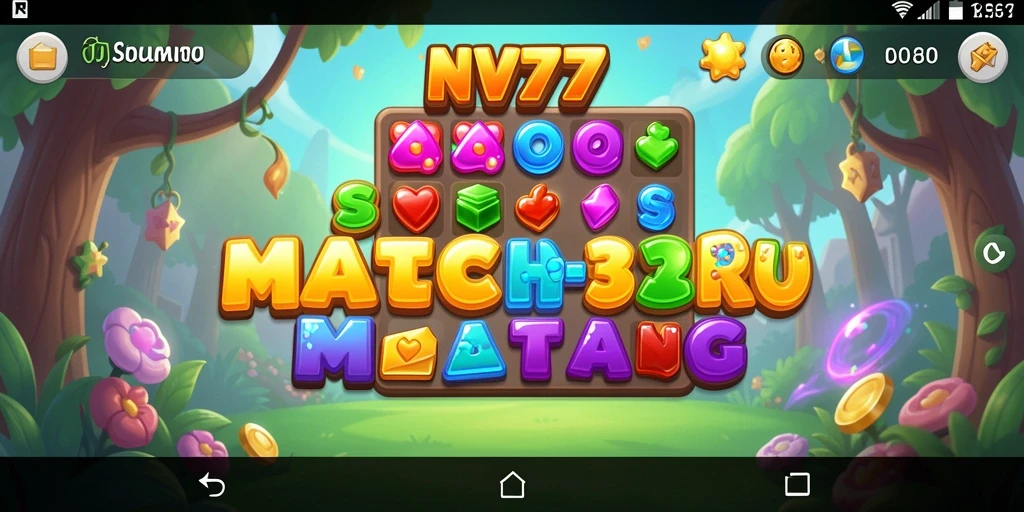 Screenshot utama NV77 menampilkan gameplay seru permainan Match-3.