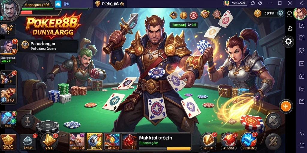 Screenshot gameplay POKER88 menampilkan aksi pertarungan yang mendebarkan.