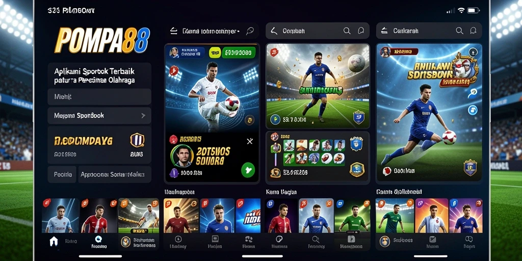 Screen utama POMPA88 dengan tampilan taruhan olahraga yang jelas.