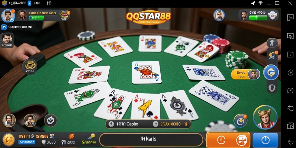 Screenshot gameplay QQSTAR88 yang menunjukkan keseruan permainan Gaple.