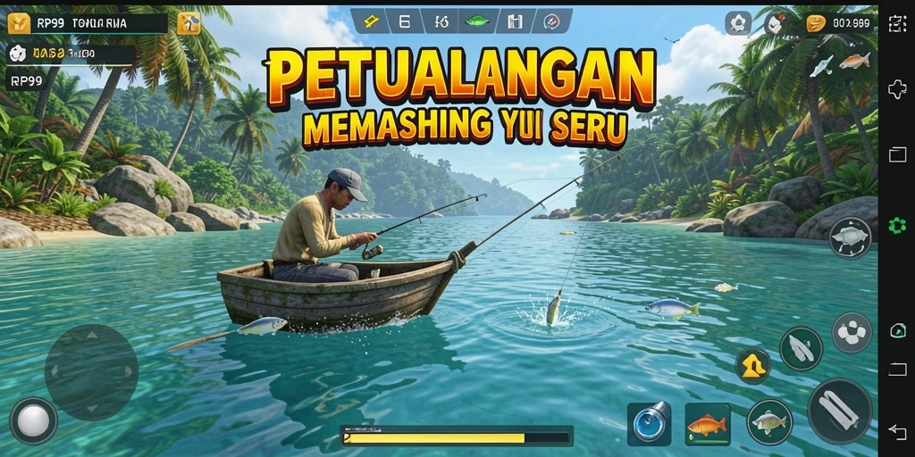 Tangkapan epik dalam gameplay RP99 saat memancing.