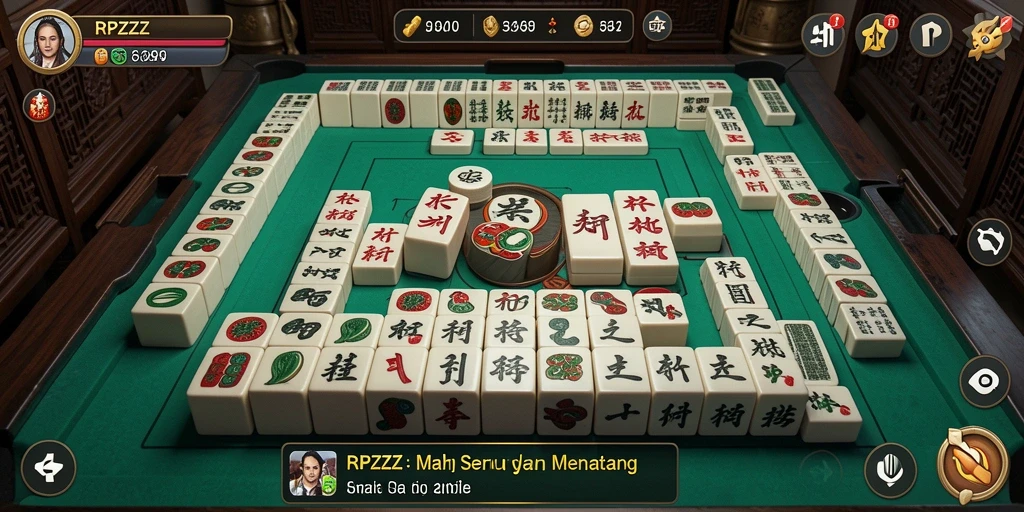 Screenshot gameplay RPZZZ menampilkan tantangan Mahjong yang mendebarkan.