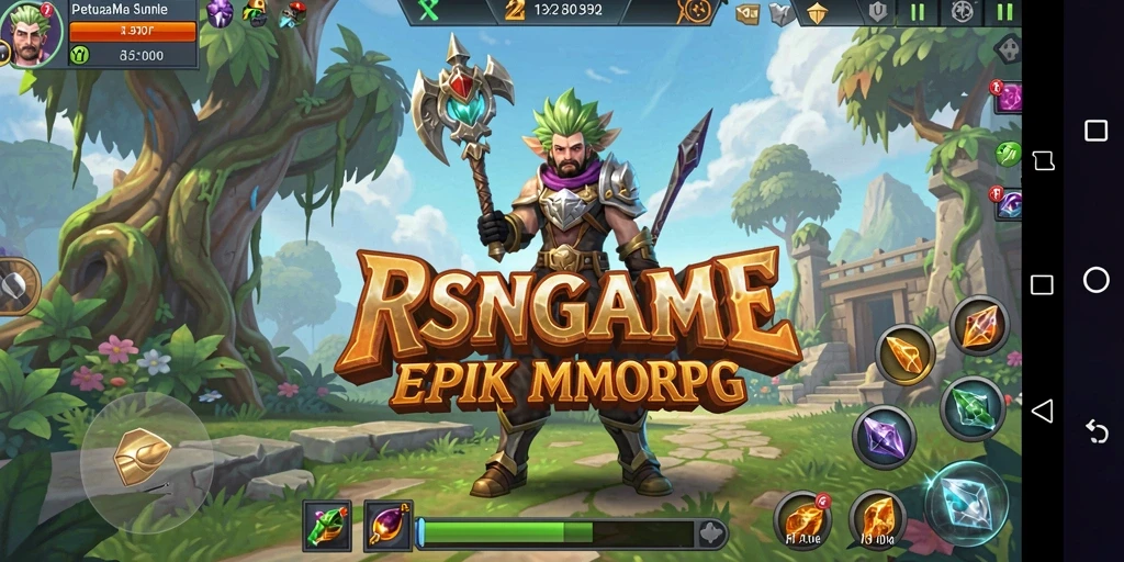 Screenshot gameplay RSNGAME menunjukkan aksi seru di dunia yang luas.
