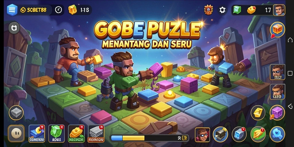 Tampilan gameplay yang menarik dalam permainan puzzle SOBET88.