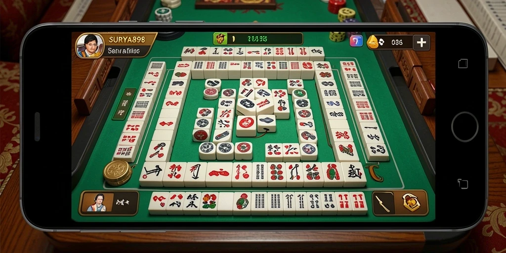 Tampilan permainan Mahjong di SURYA898 yang menyenangkan dan menarik.