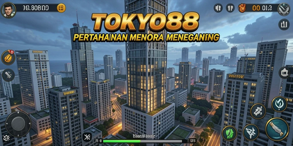 Tampilan gameplay menara pertahanan yang mendebarkan di TOKYO88.