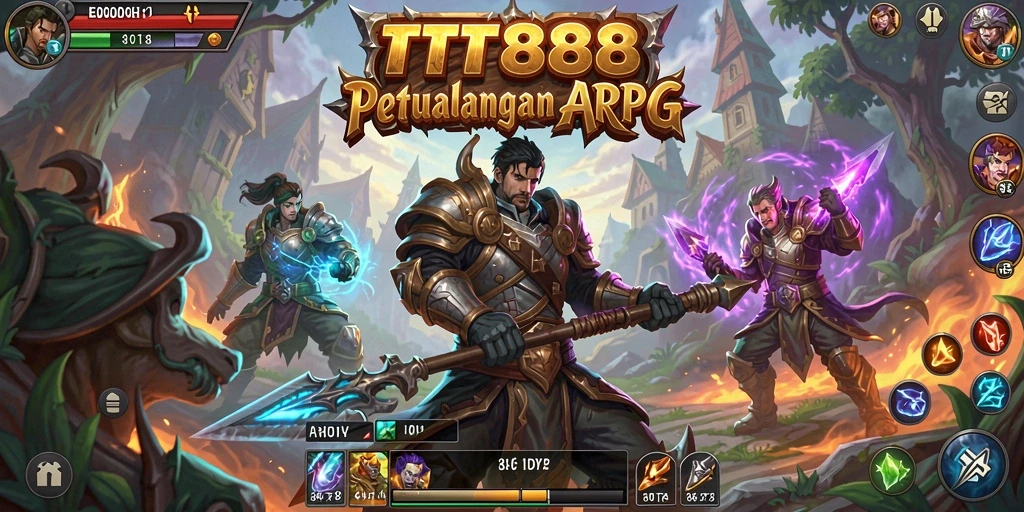 Screenshot gameplay TTT888 menampilkan pertarungan seru di dunia ARPG.