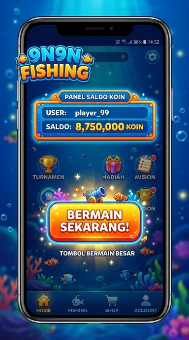 Tampilan aplikasi 9n9n yang bersih dan intuitif.